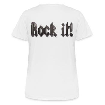 rock it! - Women's Breathable T-Shirt - white - Back - AI Model Female 172 dark (172cm)