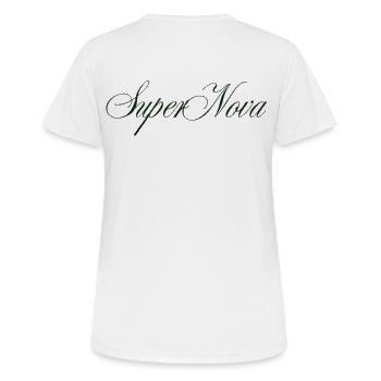 SuperNova-Zeichen - Frauen T-Shirt atmungsaktiv - Weiß - Hinten - AI Model Female 172 dark (172cm)