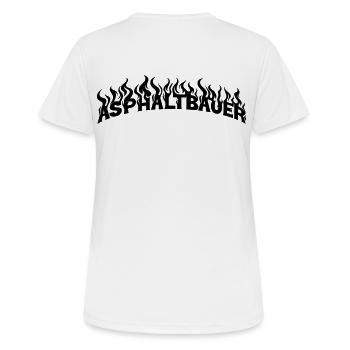 Asphaltbauer - Frauen T-Shirt atmungsaktiv - Weiß - Hinten - AI Model Female 172 dark (172cm)