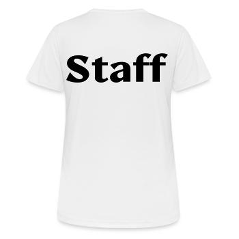 staff - Frauen T-Shirt atmungsaktiv - Weiß - Hinten - AI Model Female 172 dark (172cm)