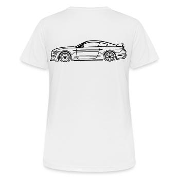 GT500 Line Silhouette – Muscle Performance Art - Women's Breathable T-Shirt - white - Back - AI Model Female 172 dark (172cm)