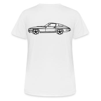 C2 Line Silhouette – Retro Muscle Art - Frauen T-Shirt atmungsaktiv - Weiß - Hinten - AI Model Female 172 dark (172cm)