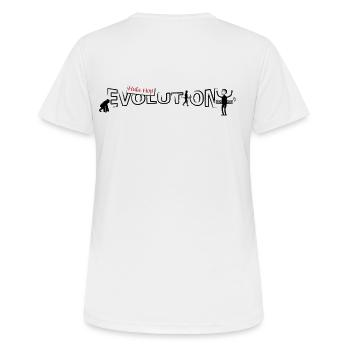 Hula hop Evolution - Frauen T-Shirt atmungsaktiv - Weiß - Hinten - AI Model Female 172 dark (172cm)