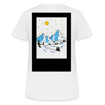 Berglandschaft im Sonnenlicht - Frauen T-Shirt atmungsaktiv - Weiß - Hinten - AI Model Female 172 dark (172cm)