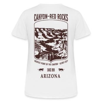 Canyon Red Rocks Arizona braun - Frauen T-Shirt atmungsaktiv - Weiß - Hinten - AI Model Female 172 dark (172cm)