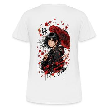 Univers Japonais - Femme Japonaise - T-shirt respirant Femme - blanc - Dos - AI Model Female 172 dark (172cm)