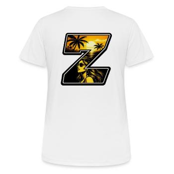  Sonnenuntergang Vibe Zoopy - Frauen T-Shirt atmungsaktiv - Weiß - Hinten - AI Model Female 172 dark (172cm)