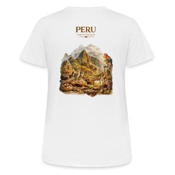 Peru Inca Land Heritage Art - Frauen T-Shirt atmungsaktiv - Weiß - Hinten - AI Model Female 172 dark (172cm)