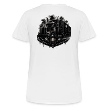 Trucker love - Women's Breathable T-Shirt - white - Back - AI Model Female 172 dark (172cm)