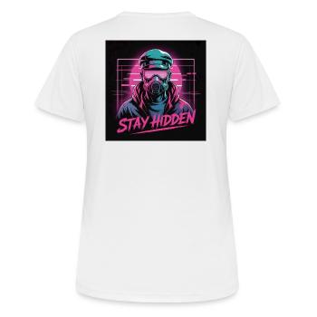Stay Hidden Neon Mask - Women's Breathable T-Shirt - white - Back - AI Model Female 172 dark (172cm)