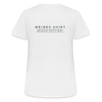 Weißes T-Shirt Black Edition - Frauen T-Shirt atmungsaktiv - Weiß - Hinten - AI Model Female 172 dark (172cm)