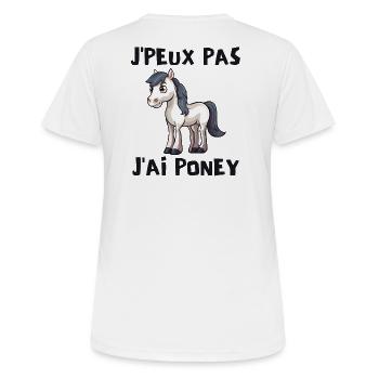 poney, cheval, poney club - T-shirt respirant Femme - blanc - Dos - AI Model Female 172 dark (172cm)