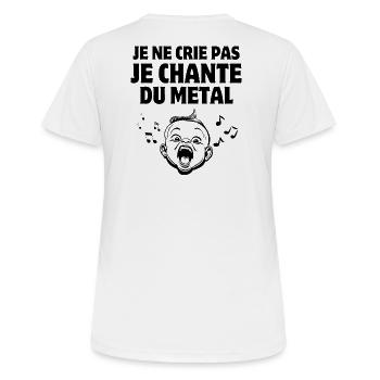 Musik, Metal Musik, Singendes Baby - Frauen T-Shirt atmungsaktiv - Weiß - Hinten - AI Model Female 172 dark (172cm)
