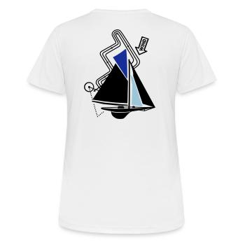Parcours classique de régate de voilier Voilier Yacht - T-shirt respirant Femme - blanc - Dos - AI Model Female 172 dark (172cm)