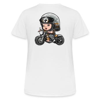 Baby biker, future biker, baby biker - Women's Breathable T-Shirt - white - Back - AI Model Female 172 dark (172cm)