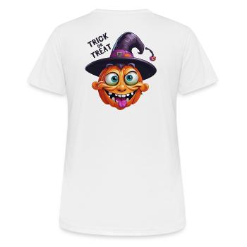 halloween, fêter halloween, happy halloween - T-shirt respirant Femme - blanc - Dos - AI Model Female 172 dark (172cm)