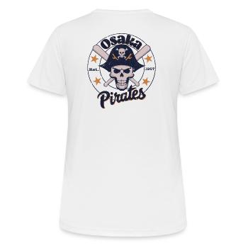 Équipe de baseball des Pirates d’Osaka - T-shirt respirant Femme - blanc - Dos - AI Model Female 172 dark (172cm)