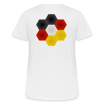 Honeycomb Colour Play German Flag. - Women's Breathable T-Shirt - white - Back - AI Model Female 172 dark (172cm)