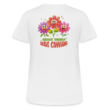 Frühling, Gartenarbeit, Gartenarbeit, Gartenarbeit - Frauen T-Shirt atmungsaktiv - Weiß - Hinten - AI Model Female 172 dark (172cm)