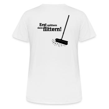 Polterabend - Frauen T-Shirt atmungsaktiv - Weiß - Hinten - AI Model Female 172 dark (172cm)