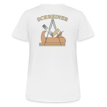Die Schreiner Zunft - Frauen T-Shirt atmungsaktiv - Weiß - Hinten - AI Model Female 172 dark (172cm)