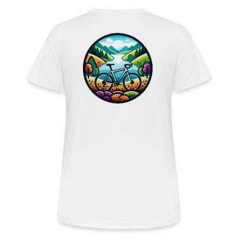 Aventure colorée sur gravier - T-shirt respirant Femme - blanc - Dos - AI Model Female 172 dark (172cm)