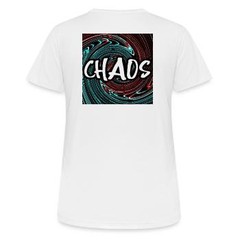 CHAOS - Frauen T-Shirt atmungsaktiv - Weiß - Hinten - AI Model Female 172 dark (172cm)