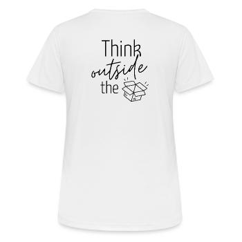 Ideenkiste - Think outside ... - Frauen T-Shirt atmungsaktiv - Weiß - Hinten - AI Model Female 172 dark (172cm)