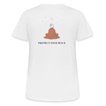 Protect Your Peace - Minimalist Line Art - Women's Breathable T-Shirt - white - Back - AI Model Female 172 dark (172cm)