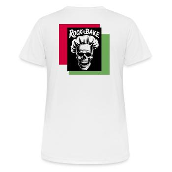 Rock Bake Skull Cook Motif - Women's Breathable T-Shirt - white - Back - AI Model Female 172 dark (172cm)