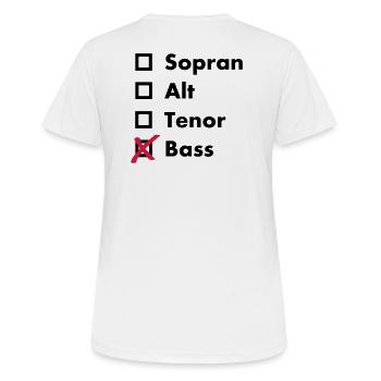 Bass - Frauen T-Shirt atmungsaktiv - Weiß - Hinten - AI Model Female 172 dark (172cm)