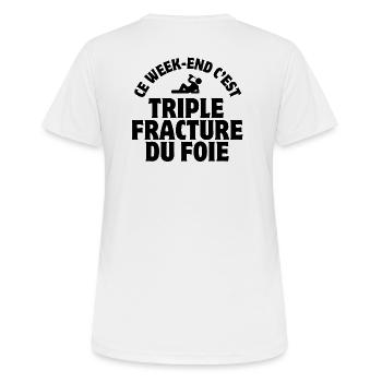 week-end, fiesta, EVG - T-shirt respirant Femme - blanc - Dos - AI Model Female 172 dark (172cm)