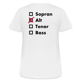 Alt - Frauen T-Shirt atmungsaktiv - Weiß - Hinten - AI Model Female 172 dark (172cm)