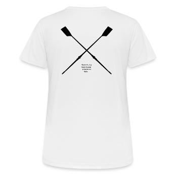 Rudershirt mit Sehtest - Frauen T-Shirt atmungsaktiv - Weiß - Hinten - AI Model Female 172 dark (172cm)