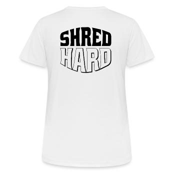 Shred Hard Snowboard Style - Frauen T-Shirt atmungsaktiv - Weiß - Hinten - AI Model Female 172 dark (172cm)