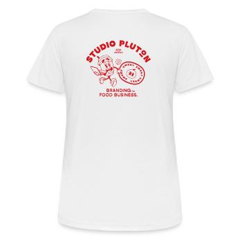 Studio Pluton - Édition 2024 (red) - T-shirt respirant Femme - blanc - Dos - AI Model Female 172 dark (172cm)