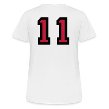 Le numéro 11 - numéro onze - T-shirt respirant Femme - blanc - Dos - AI Model Female 172 dark (172cm)