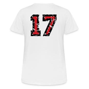 The Number Seventeen - No. 17 (two-color) red - Women's Breathable T-Shirt - white - Back - AI Model Female 172 dark (172cm)
