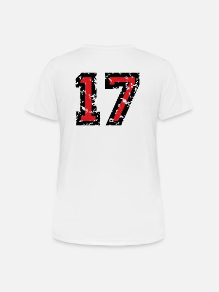 The Number Seventeen - No. 17 (two-color) red - Women's Breathable T-Shirt - white