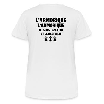 Bretagne, je suis Breton, Armorique - T-shirt respirant Femme - blanc - Dos - AI Model Female 172 dark (172cm)