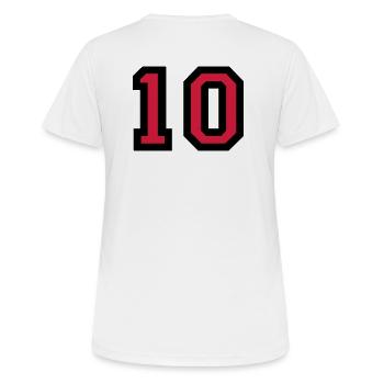 Le numéro 10 - le numéro dix - T-shirt respirant Femme - blanc - Dos - AI Model Female 172 dark (172cm)