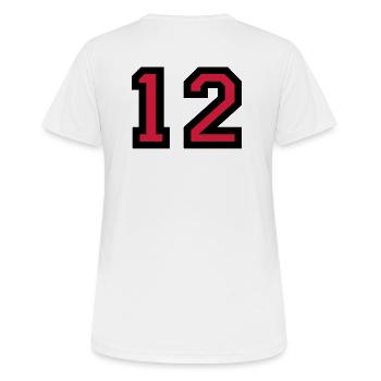 Le numéro 12 - Le numéro de douze - T-shirt respirant Femme - blanc - Dos - AI Model Female 172 dark (172cm)