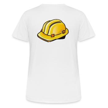 Casque de chantier jaune | Casque de sécurité - T-shirt respirant Femme - blanc - Dos - AI Model Female 172 dark (172cm)