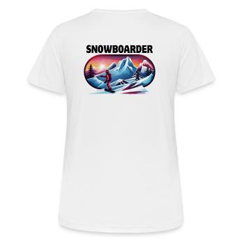 ski, snowboard, station de ski, snowboarder - T-shirt respirant Femme - blanc - Dos - AI Model Female 172 dark (172cm)
