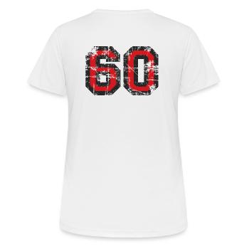 Number 60 Sixty 60th Birthday Design (EU) - Women's Breathable T-Shirt - white - Back - AI Model Female 172 dark (172cm)