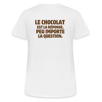Chocolate, Chocolate Humor, I Love Chocolate - Women's Breathable T-Shirt - white - Back - AI Model Female 172 dark (172cm)