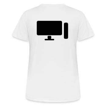 Minimal PC Setup Icon – Gamer Design - Women's Breathable T-Shirt - white - Back - AI Model Female 172 dark (172cm)