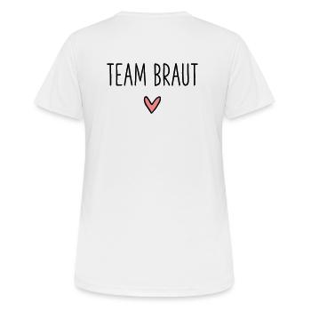 Team Bride Heart Bride Party Bridal Shower - Women's Breathable T-Shirt - white - Back - AI Model Female 172 dark (172cm)