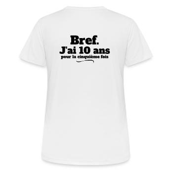 anniversaire 50 ans, 50 ans, j'ai 50 ans - T-shirt respirant Femme - blanc - Dos - AI Model Female 172 dark (172cm)