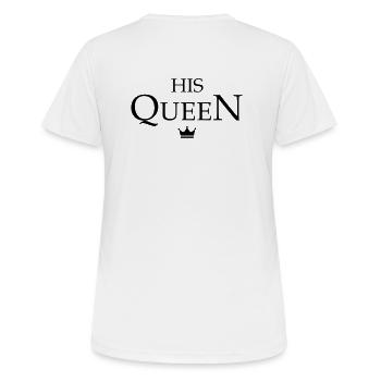 Queen King Partnerlook - Frauen T-Shirt atmungsaktiv - Weiß - Hinten - AI Model Female 172 dark (172cm)